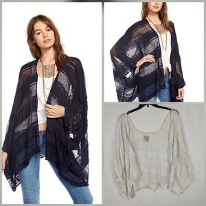 Chaser Classic Kimono In Lace White Women's Size X